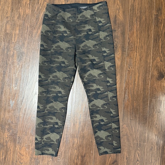 Liverpool Pants - LIVERPOOL STRETCH PULL ON PANTS LEGGINGS GREEN Black CAMOUFLAGE PATTERN